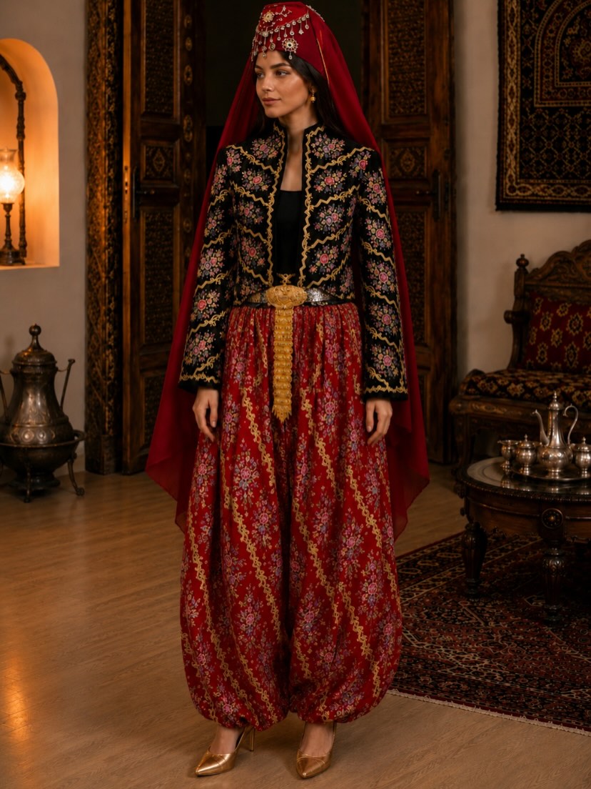Bordo Cepkenli Bindallı Şalvar Takımı - 2
